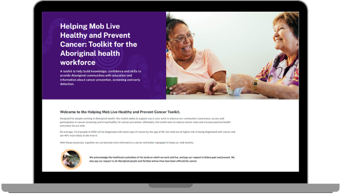 Image: Screenshot of Helping Mob Live Healthy and Prevent Cancer Toolkit