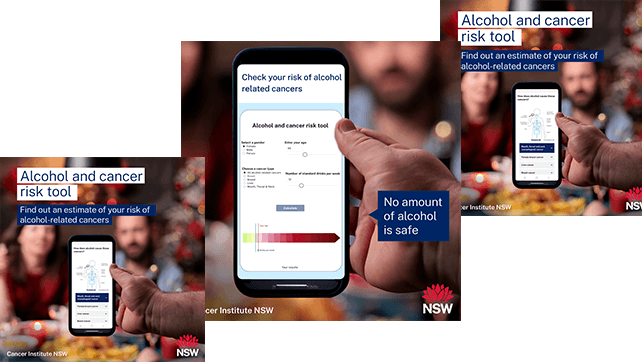 An example of social media tiles promoting the alcohol Tool.