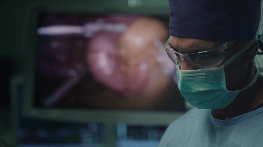 Still shot from the 16 Cancers Bowel TVC