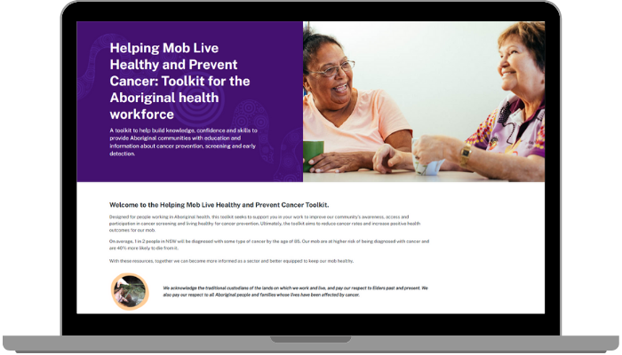Image: Helping Mob Live Healthy and Prevent Cancer Toolkit landing page